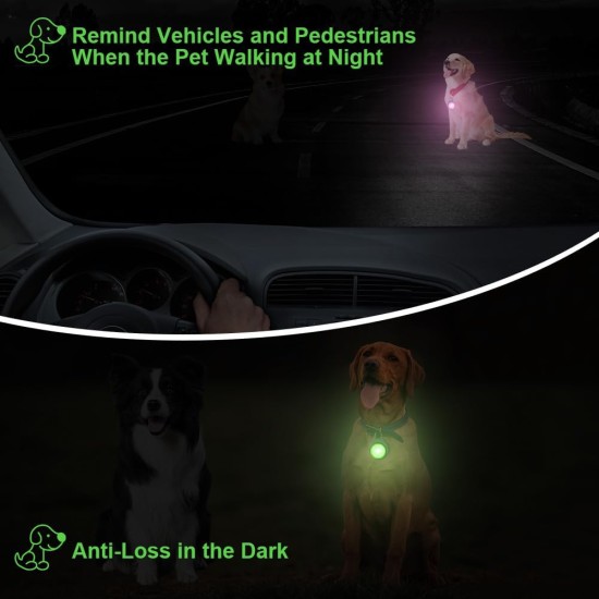 AUAUY Safety LED Flashing Light, 4 Modes Dog Light, IPX68 Waterproof Pet Lights, USB Rechargeable Dog Cat Light Pendant, Adjustable LED Light for Night Walks, Running, Camping AUAUY Safety LED Flashing Light, 4 Modes Dog Light, IPX68 Waterproof Pet Lights, USB Rechargeable Dog Cat Light Pendant, Adjustable LED Light for Night Walks, Running, Camping