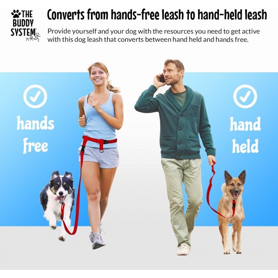 Adjustable Hands Dog Leash, Great Waist Leash for Running, Jogging And Training Servive Dog Made in USA by The Buddy System, Regular, Black Adjustable Hands Dog Leash, Great Waist Leash for Running, Jogging And Training Servive Dog Made in USA by The Buddy System, Regular, Black