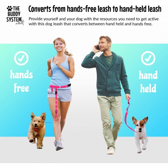 Adjustable Hands Dog Leash, Great Waist Leash for Running, Jogging And Training Servive Dog Made in USA by The Buddy System, Regular, Black Adjustable Hands Dog Leash, Great Waist Leash for Running, Jogging And Training Servive Dog Made in USA by The Buddy System, Regular, Black