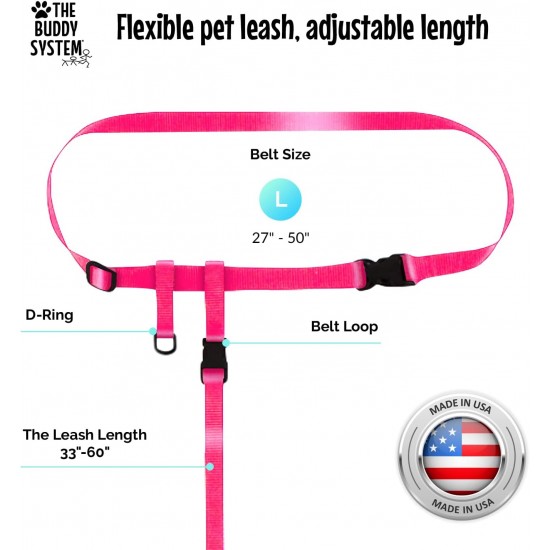 Adjustable Hands Dog Leash, Great Waist Leash for Running, Jogging And Training Servive Dog Made in USA by The Buddy System, Regular, Black Adjustable Hands Dog Leash, Great Waist Leash for Running, Jogging And Training Servive Dog Made in USA by The Buddy System, Regular, Black