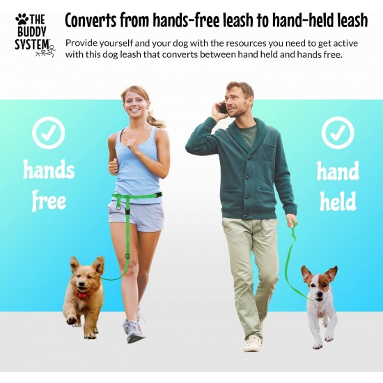 Adjustable Hands Dog Leash, Great Waist Leash for Running, Jogging And Training Servive Dog Made in USA by The Buddy System, Regular, Black Adjustable Hands Dog Leash, Great Waist Leash for Running, Jogging And Training Servive Dog Made in USA by The Buddy System, Regular, Black