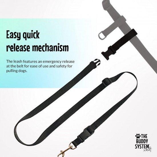 Adjustable Hands Dog Leash, Great Waist Leash for Running, Jogging And Training Servive Dog Made in USA by The Buddy System, Regular, Black Adjustable Hands Dog Leash, Great Waist Leash for Running, Jogging And Training Servive Dog Made in USA by The Buddy System, Regular, Black