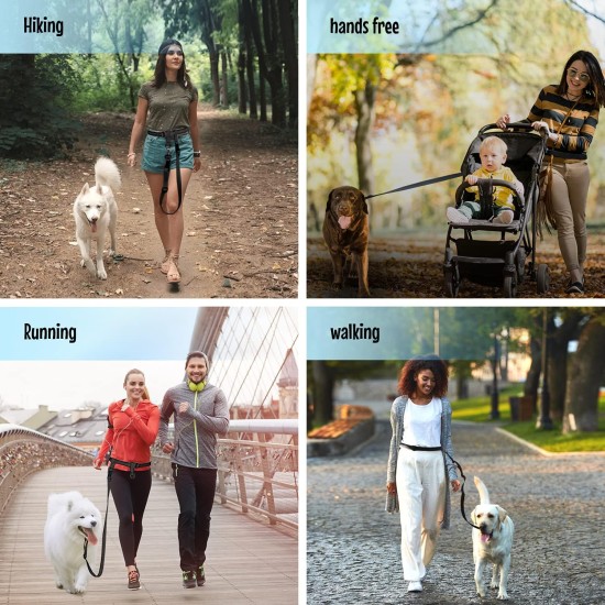 Adjustable Hands Dog Leash, Great Waist Leash for Running, Jogging And Training Servive Dog Made in USA by The Buddy System, Regular, Black Adjustable Hands Dog Leash, Great Waist Leash for Running, Jogging And Training Servive Dog Made in USA by The Buddy System, Regular, Black