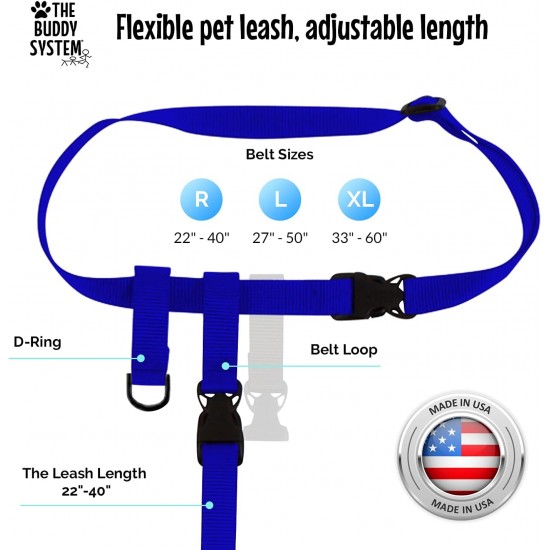 Adjustable Hands Dog Leash, Great Waist Leash for Running, Jogging And Training Servive Dog Made in USA by The Buddy System, Regular, Black Adjustable Hands Dog Leash, Great Waist Leash for Running, Jogging And Training Servive Dog Made in USA by The Buddy System, Regular, Black