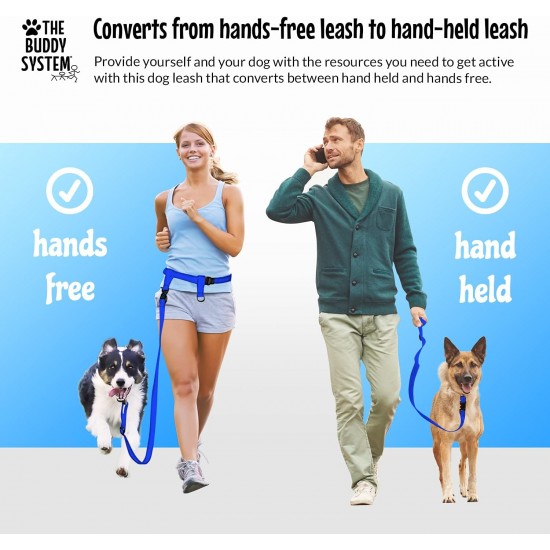 Adjustable Hands Dog Leash, Great Waist Leash for Running, Jogging And Training Servive Dog Made in USA by The Buddy System, Regular, Black Adjustable Hands Dog Leash, Great Waist Leash for Running, Jogging And Training Servive Dog Made in USA by The Buddy System, Regular, Black