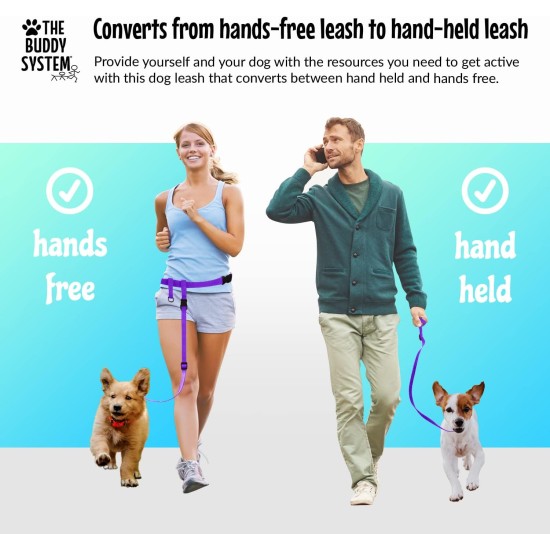 Adjustable Hands Dog Leash, Great Waist Leash for Running, Jogging And Training Servive Dog Made in USA by The Buddy System, Regular, Black Adjustable Hands Dog Leash, Great Waist Leash for Running, Jogging And Training Servive Dog Made in USA by The Buddy System, Regular, Black