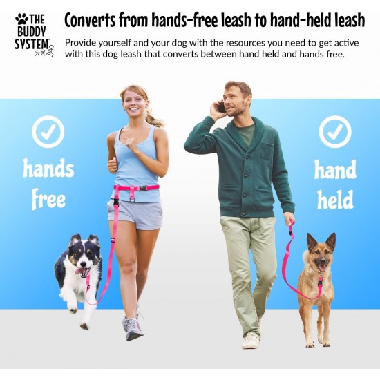 Adjustable Hands Dog Leash, Great Waist Leash for Running, Jogging And Training Servive Dog Made in USA by The Buddy System, Regular, Black Adjustable Hands Dog Leash, Great Waist Leash for Running, Jogging And Training Servive Dog Made in USA by The Buddy System, Regular, Black