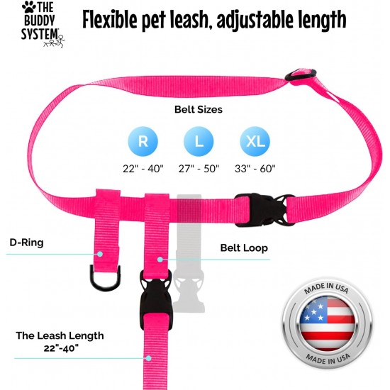 Adjustable Hands Dog Leash, Great Waist Leash for Running, Jogging And Training Servive Dog Made in USA by The Buddy System, Regular, Black Adjustable Hands Dog Leash, Great Waist Leash for Running, Jogging And Training Servive Dog Made in USA by The Buddy System, Regular, Black