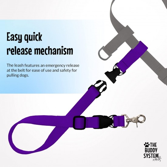 Adjustable Hands Dog Leash, Great Waist Leash for Running, Jogging And Training Servive Dog Made in USA by The Buddy System, Regular, Black Adjustable Hands Dog Leash, Great Waist Leash for Running, Jogging And Training Servive Dog Made in USA by The Buddy System, Regular, Black