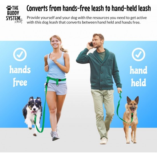 Adjustable Hands Dog Leash, Great Waist Leash for Running, Jogging And Training Servive Dog Made in USA by The Buddy System, Regular, Black Adjustable Hands Dog Leash, Great Waist Leash for Running, Jogging And Training Servive Dog Made in USA by The Buddy System, Regular, Black