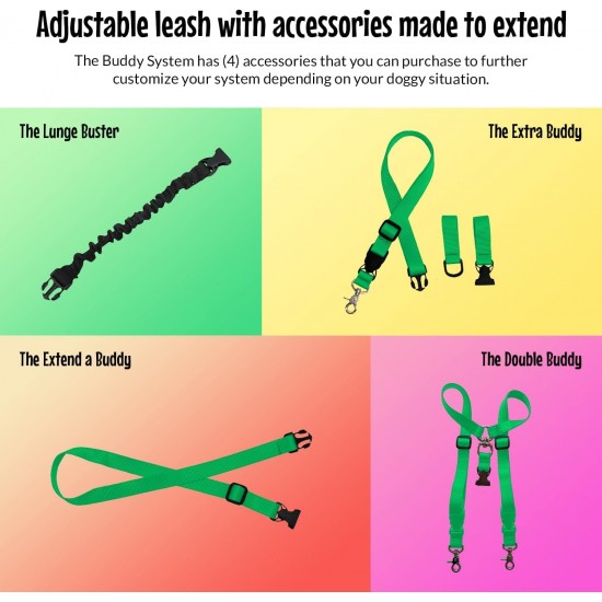 Adjustable Hands Dog Leash, Great Waist Leash for Running, Jogging And Training Servive Dog Made in USA by The Buddy System, Regular, Black Adjustable Hands Dog Leash, Great Waist Leash for Running, Jogging And Training Servive Dog Made in USA by The Buddy System, Regular, Black
