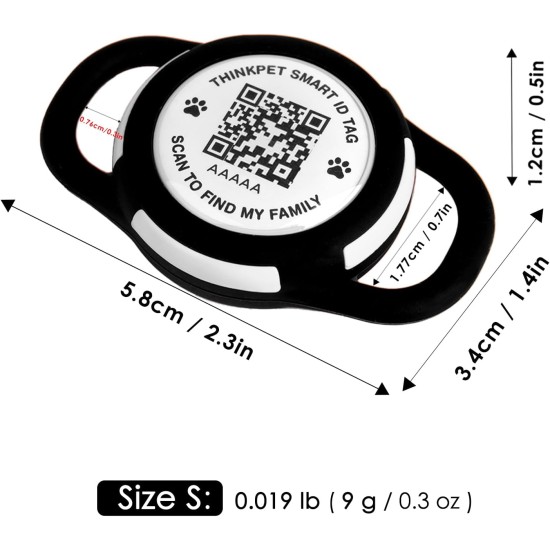 AirTag Dog Collar with QR Code Smart Pet ID Tag, Dual Loop Tracker Holder with Smart QR Code, Waterproof, Dustproof, Silent Airtag Holder, Small BlacK AirTag Dog Collar with QR Code Smart Pet ID Tag, Dual Loop Tracker Holder with Smart QR Code, Waterproof, Dustproof, Silent Airtag Holder, Small BlacK