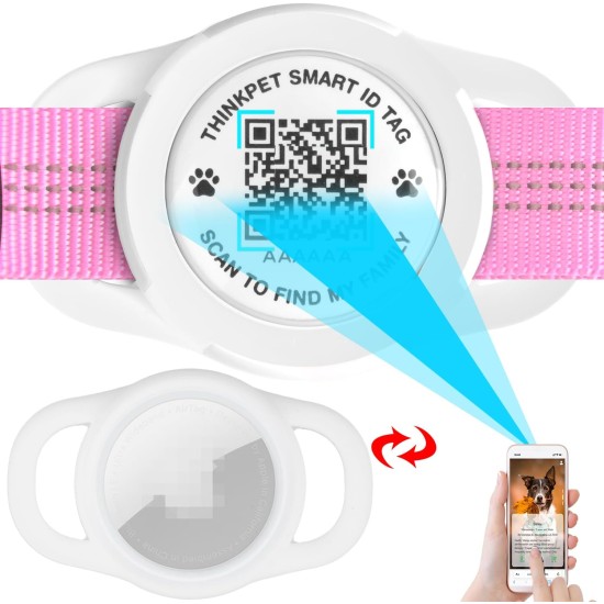 AirTag Dog Collar with QR Code Smart Pet ID Tag, Dual Loop Tracker Holder with Smart QR Code, Waterproof, Dustproof, Silent Airtag Holder, Small BlacK AirTag Dog Collar with QR Code Smart Pet ID Tag, Dual Loop Tracker Holder with Smart QR Code, Waterproof, Dustproof, Silent Airtag Holder, Small BlacK