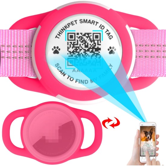 AirTag Dog Collar with QR Code Smart Pet ID Tag, Dual Loop Tracker Holder with Smart QR Code, Waterproof, Dustproof, Silent Airtag Holder, Small BlacK AirTag Dog Collar with QR Code Smart Pet ID Tag, Dual Loop Tracker Holder with Smart QR Code, Waterproof, Dustproof, Silent Airtag Holder, Small BlacK