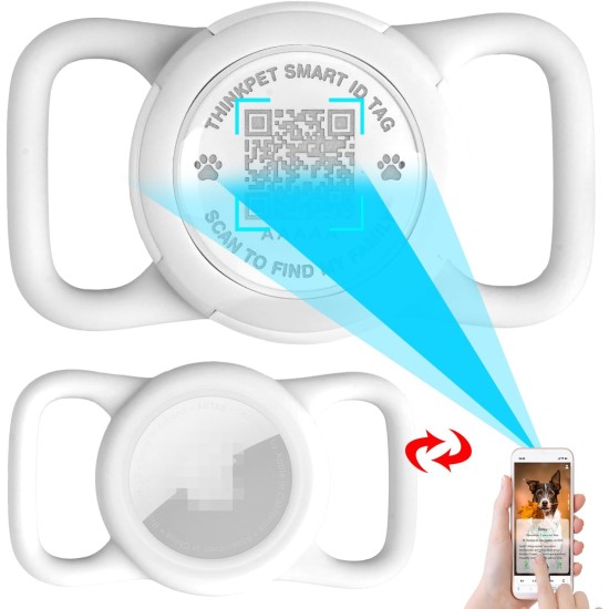 AirTag Dog Collar with QR Code Smart Pet ID Tag, Dual Loop Tracker Holder with Smart QR Code, Waterproof, Dustproof, Silent Airtag Holder, Small BlacK AirTag Dog Collar with QR Code Smart Pet ID Tag, Dual Loop Tracker Holder with Smart QR Code, Waterproof, Dustproof, Silent Airtag Holder, Small BlacK