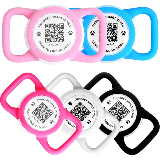 AirTag Dog Collar with QR Code Smart Pet ID Tag, Dual Loop Tracker Holder with Smart QR Code, Waterproof, Dustproof, Silent Airtag Holder, Small BlacK AirTag Dog Collar with QR Code Smart Pet ID Tag, Dual Loop Tracker Holder with Smart QR Code, Waterproof, Dustproof, Silent Airtag Holder, Small BlacK
