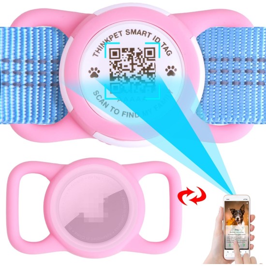 AirTag Dog Collar with QR Code Smart Pet ID Tag, Dual Loop Tracker Holder with Smart QR Code, Waterproof, Dustproof, Silent Airtag Holder, Small BlacK AirTag Dog Collar with QR Code Smart Pet ID Tag, Dual Loop Tracker Holder with Smart QR Code, Waterproof, Dustproof, Silent Airtag Holder, Small BlacK