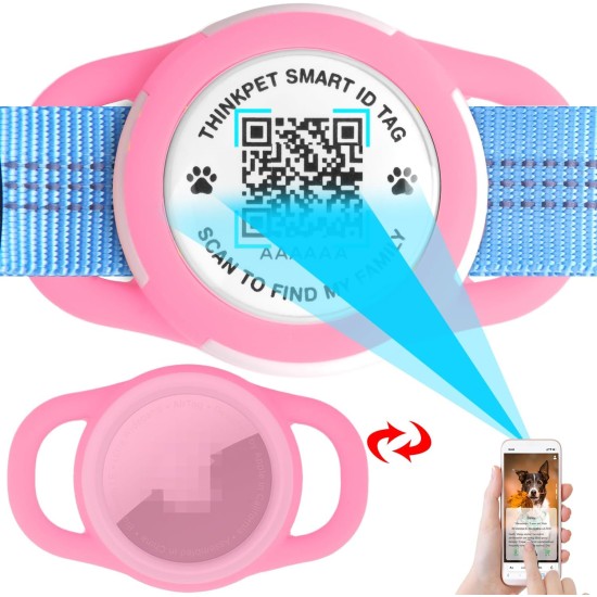 AirTag Dog Collar with QR Code Smart Pet ID Tag, Dual Loop Tracker Holder with Smart QR Code, Waterproof, Dustproof, Silent Airtag Holder, Small BlacK AirTag Dog Collar with QR Code Smart Pet ID Tag, Dual Loop Tracker Holder with Smart QR Code, Waterproof, Dustproof, Silent Airtag Holder, Small BlacK