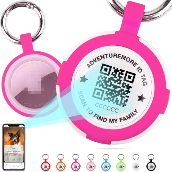 AirTag Holder with QR Code Smart Pet ID Tag, Customisable Pet ID with Anti-Lost O-Ring, Waterproof Dustproof Quiet Airtags Holder for Children, Pets, Bags, Keys, White AirTag Holder with QR Code Smart Pet ID Tag, Customisable Pet ID with Anti-Lost O-Ring, Waterproof Dustproof Quiet Airtags Holder for Children, Pets, Bags, Keys, White