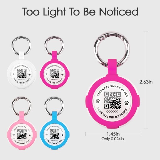 AirTag Holder with QR Code Smart Pet ID Tag, Customisable Pet ID with Anti-Lost O-Ring, Waterproof Dustproof Quiet Airtags Holder for Children, Pets, Bags, Keys, White AirTag Holder with QR Code Smart Pet ID Tag, Customisable Pet ID with Anti-Lost O-Ring, Waterproof Dustproof Quiet Airtags Holder for Children, Pets, Bags, Keys, White