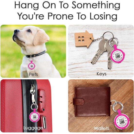 AirTag Holder with QR Code Smart Pet ID Tag, Customisable Pet ID with Anti-Lost O-Ring, Waterproof Dustproof Quiet Airtags Holder for Children, Pets, Bags, Keys, White AirTag Holder with QR Code Smart Pet ID Tag, Customisable Pet ID with Anti-Lost O-Ring, Waterproof Dustproof Quiet Airtags Holder for Children, Pets, Bags, Keys, White