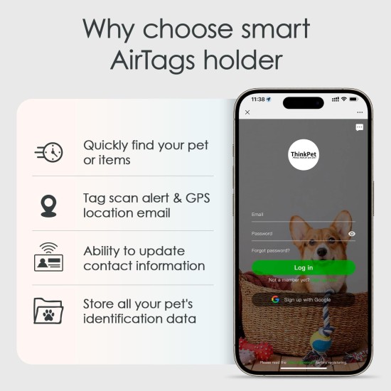 AirTag Holder with QR Code Smart Pet ID Tag, Customisable Pet ID with Anti-Lost O-Ring, Waterproof Dustproof Quiet Airtags Holder for Children, Pets, Bags, Keys, White AirTag Holder with QR Code Smart Pet ID Tag, Customisable Pet ID with Anti-Lost O-Ring, Waterproof Dustproof Quiet Airtags Holder for Children, Pets, Bags, Keys, White