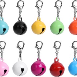 Amabro Pet Bells for Cats and Dogs, Pack of 10 Round Cat and Dog Bells for Collars with Loud Clear Sound, Multicoloured, Cats and Dog Collar, Charm Pet Pendant, Accessories for Cats and Dogs, Iron Amabro Pet Bells for Cats and Dogs, Pack of 10 Round Cat and Dog Bells for Collars with Loud Clear Sound, Multicoloured, Cats and Dog Collar, Charm Pet Pendant, Accessories for Cats and Dogs, Iron