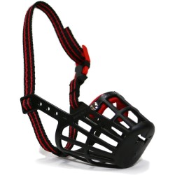 Ancol Plastic Muzzle Black/Red Size 3 18x8.5cm