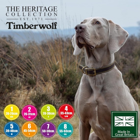 Ancol Timberwolf Leather Dog Collar, 20-26 cm, Mustard Ancol Timberwolf Leather Dog Collar, 20-26 cm, Mustard