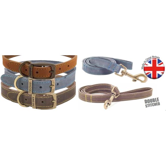 Ancol Timberwolf Leather Dog Collar, 20-26 cm, Mustard Ancol Timberwolf Leather Dog Collar, 20-26 cm, Mustard