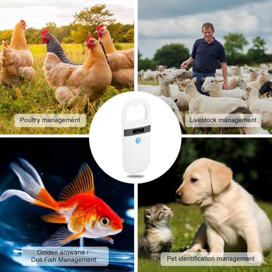 Animal Chip Reader Pet Microchip Scanner, Rechargeable Animal Chip Reader FDX-B (ISO11784/11785) and EMID Microchip Handheld Radio Frequency Identification Reader Animal Chip Reader Pet Microchip Scanner, Rechargeable Animal Chip Reader FDX-B (ISO11784/11785) and EMID Microchip Handheld Radio Frequency Identification Reader