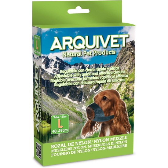 Arquivet Dog Muzzle, Nylon, L, Black, Training and Walking for Our Dogs, Protection for Large Dogs, Accessories for Dogs Arquivet Dog Muzzle, Nylon, L, Black, Training and Walking for Our Dogs, Protection for Large Dogs, Accessories for Dogs