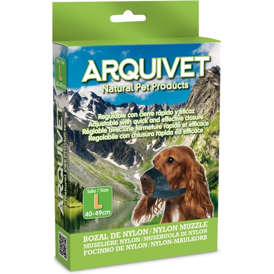 Arquivet Dog Muzzle, Nylon, L, Black, Training and Walking for Our Dogs, Protection for Large Dogs, Accessories for Dogs Arquivet Dog Muzzle, Nylon, L, Black, Training and Walking for Our Dogs, Protection for Large Dogs, Accessories for Dogs