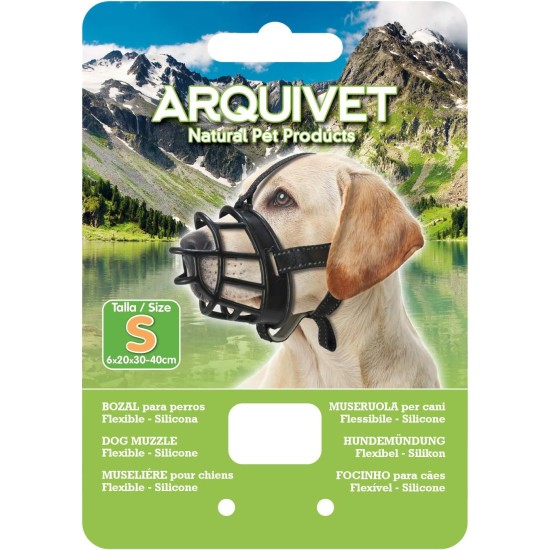 Arquivet Flexible Silicone Dog Muzzle for Panting, Drinking and Treats - Large - Black Arquivet Flexible Silicone Dog Muzzle for Panting, Drinking and Treats - Large - Black