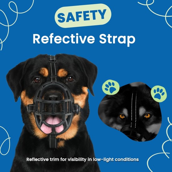 BARKLESS Dog Muzzle Soft Silicone Dog Muzzle Prevent Biting Chewing and Barking Allows Drinking and Panting Used with Collar BARKLESS Dog Muzzle Soft Silicone Dog Muzzle Prevent Biting Chewing and Barking Allows Drinking and Panting Used with Collar