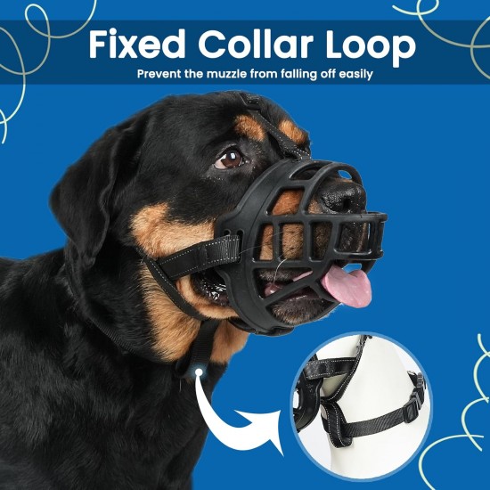 BARKLESS Dog Muzzle, Soft Silicone Muzzle for Dogs, Prevents Biting, Chewing and Barking, Allows Drinking and Panting, Used with Collar BARKLESS Dog Muzzle, Soft Silicone Muzzle for Dogs, Prevents Biting, Chewing and Barking, Allows Drinking and Panting, Used with Collar