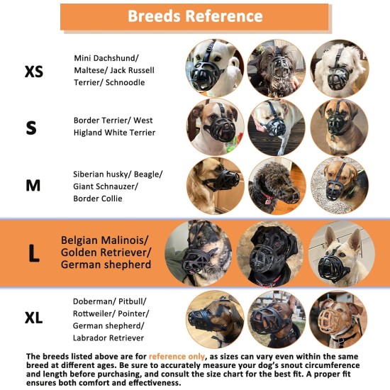 BARKLESS Dog Muzzle for Dogs, Basket Muzzle for Biting, Chewing and Carving, Humane Cage Mouth Cover, Perfect for Grooming and Training, Medium, Aggressive Reactive Dogs BARKLESS Dog Muzzle for Dogs, Basket Muzzle for Biting, Chewing and Carving, Humane Cage Mouth Cover, Perfect for Grooming and Training, Medium, Aggressive Reactive Dogs
