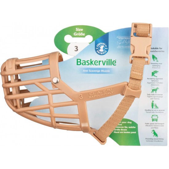 BASKERVILLE CLASSIC MUZZLE - Allows Panting and Drinking, Prevents Biting and Browsing for Food, Ideal for Dogs with Long Noses, Training Muzzle for Large Dogs (Size 9) BASKERVILLE CLASSIC MUZZLE - Allows Panting and Drinking, Prevents Biting and Browsing for Food, Ideal for Dogs with Long Noses, Training Muzzle for Large Dogs (Size 9)