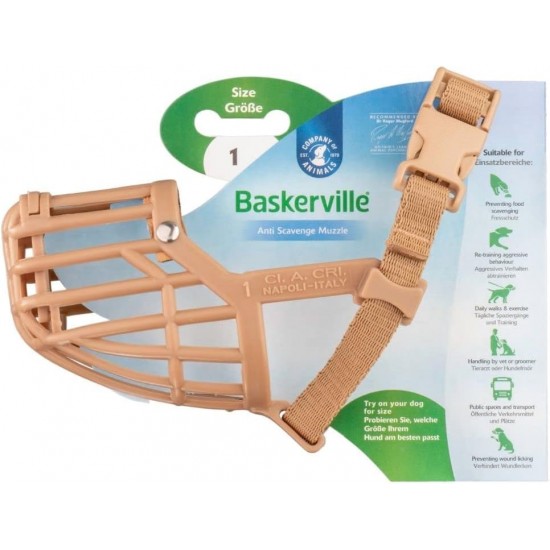 BASKERVILLE CLASSIC MUZZLE - Allows Panting and Drinking, Prevents Biting and Browsing for Food, Ideal for Dogs with Long Noses, Training Muzzle for Large Dogs (Size 9) BASKERVILLE CLASSIC MUZZLE - Allows Panting and Drinking, Prevents Biting and Browsing for Food, Ideal for Dogs with Long Noses, Training Muzzle for Large Dogs (Size 9)