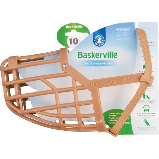 BASKERVILLE CLASSIC MUZZLE - Allows Panting and Drinking, Prevents Biting and Browsing for Food, Ideal for Dogs with Long Noses, Training Muzzle for Large Dogs (Size 9) BASKERVILLE CLASSIC MUZZLE - Allows Panting and Drinking, Prevents Biting and Browsing for Food, Ideal for Dogs with Long Noses, Training Muzzle for Large Dogs (Size 9)