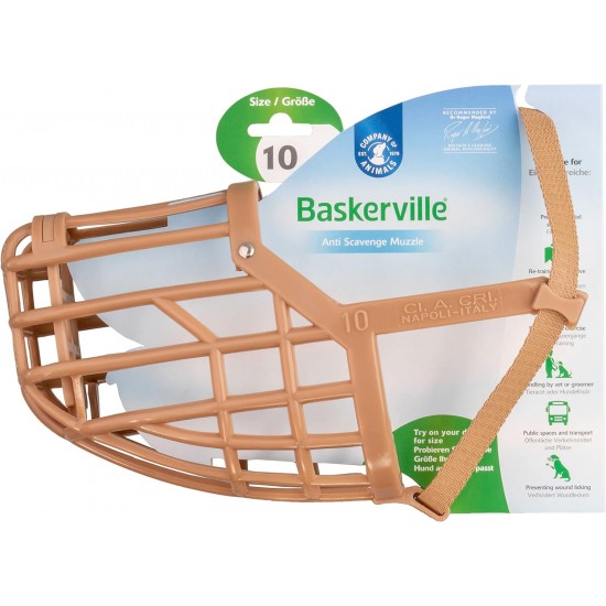 BASKERVILLE CLASSIC MUZZLE - Allows Panting and Drinking, Prevents Biting and Browsing for Food, Ideal for Dogs with Long Noses, Training Muzzle for Large Dogs (Size 9) BASKERVILLE CLASSIC MUZZLE - Allows Panting and Drinking, Prevents Biting and Browsing for Food, Ideal for Dogs with Long Noses, Training Muzzle for Large Dogs (Size 9)