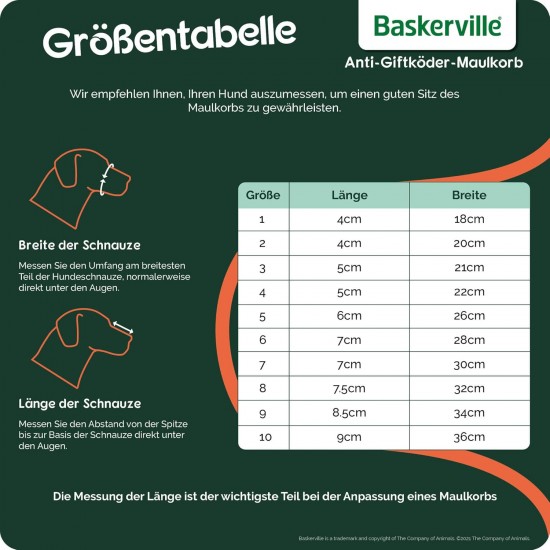 BASKERVILLE CLASSIC MUZZLE - Allows Panting and Drinking, Prevents Biting and Browsing for Food, Ideal for Dogs with Long Noses, Training Muzzle for Large Dogs (Size 9) BASKERVILLE CLASSIC MUZZLE - Allows Panting and Drinking, Prevents Biting and Browsing for Food, Ideal for Dogs with Long Noses, Training Muzzle for Large Dogs (Size 9)