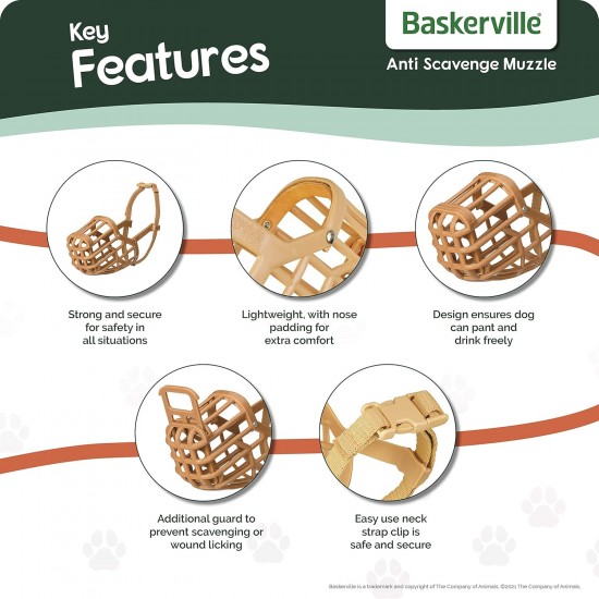 BASKERVILLE CLASSIC MUZZLE - Allows Panting and Drinking, Prevents Biting and Browsing for Food, Ideal for Dogs with Long Noses, Training Muzzle for Large Dogs (Size 9) BASKERVILLE CLASSIC MUZZLE - Allows Panting and Drinking, Prevents Biting and Browsing for Food, Ideal for Dogs with Long Noses, Training Muzzle for Large Dogs (Size 9)