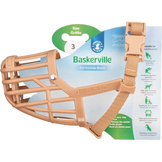 BASKERVILLE CLASSIC MUZZLE - Allows Panting and Drinking, Prevents Biting and Browsing for Food, Ideal for Dogs with Long Noses, Training Muzzle for Large Dogs (Size 9) BASKERVILLE CLASSIC MUZZLE - Allows Panting and Drinking, Prevents Biting and Browsing for Food, Ideal for Dogs with Long Noses, Training Muzzle for Large Dogs (Size 9)