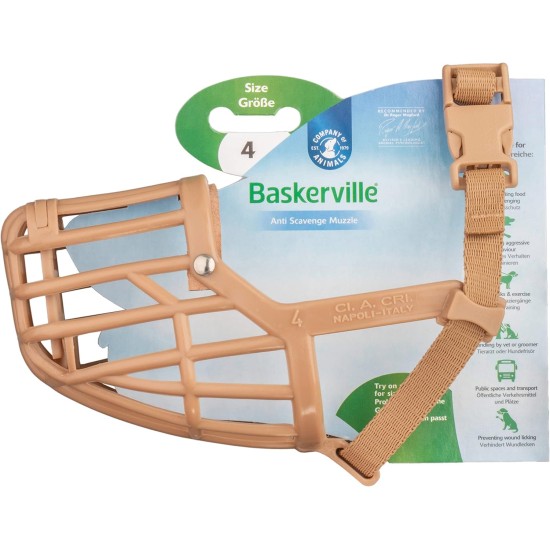 BASKERVILLE CLASSIC MUZZLE - Allows Panting and Drinking, Prevents Biting and Browsing for Food, Ideal for Dogs with Long Noses, Training Muzzle for Large Dogs (Size 9) BASKERVILLE CLASSIC MUZZLE - Allows Panting and Drinking, Prevents Biting and Browsing for Food, Ideal for Dogs with Long Noses, Training Muzzle for Large Dogs (Size 9)