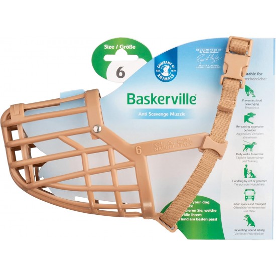 BASKERVILLE CLASSIC MUZZLE - Allows Panting and Drinking, Prevents Biting and Browsing for Food, Ideal for Dogs with Long Noses, Training Muzzle for Large Dogs (Size 9) BASKERVILLE CLASSIC MUZZLE - Allows Panting and Drinking, Prevents Biting and Browsing for Food, Ideal for Dogs with Long Noses, Training Muzzle for Large Dogs (Size 9)