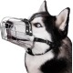 BRONZEDOG Dog Muzzle Adjustable Robust PVC/Metal Wire Basket for Large and Very Large Dogs with Leather Straps Breathable, Drinkable, Training, Prevents Biting (Great Dane, Stainless Steel)
