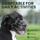 BRONZEDOG Dog Muzzle Adjustable Robust PVC/Metal Wire Basket for Large and Very Large Dogs with Leather Straps Breathable, Drinkable, Training, Prevents Biting (Great Dane, Stainless Steel)