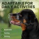 BRONZEDOG Dog Muzzle Adjustable Robust PVC/Metal Wire Basket for Large and Very Large Dogs with Leather Straps Breathable, Drinkable, Training, Prevents Biting (Great Dane, Stainless Steel)