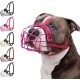 BRONZEDOG Dog Muzzle Metal Mask for Amstaff Pitbull Adjustable Leather Straps for Large Dogs, Brown (Pink, One Size) BRONZEDOG Dog Muzzle Metal Mask for Amstaff Pitbull Adjustable Leather Straps for Large Dogs, Brown (Pink, One Size)